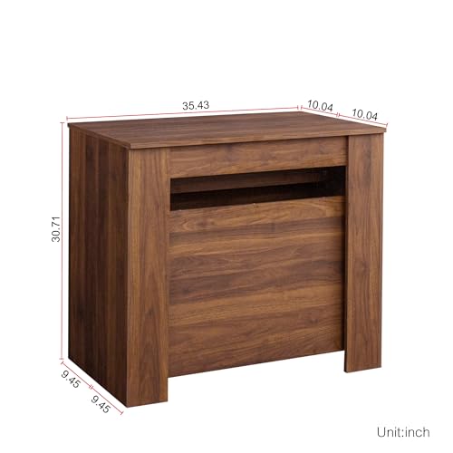 Extendable Console Dining Room Table, 20.08(118.5) x35.4 in Space Saving Expandable Table with Adjustable Length,for 2-12 People, Modern Multifunctional Furniture Meeting (Walnut) MoBtovs