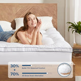 BEDLORE Queen Mattress Topper, Thick Pillow Top Bed Cover for Back Pain Relief, Soft Mattress Pad with Deep Pockets 6-18 inch BEDLORE