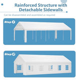 KEIKI 16X32ft Party Tent Heavy Duty, Outdoor Canopy Tent Carport Wedding Event Shelter BBQ Wedding Tents for Parties with Storage Bags & Removable Sidewall for Parties Carport Camping Garden Patio KEIKI