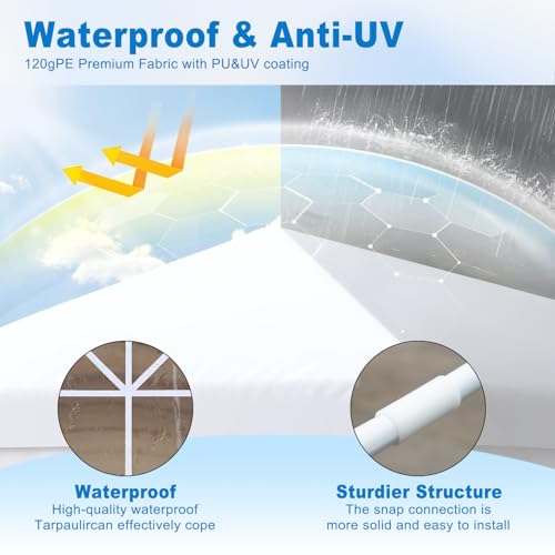 10x30ft Ez Pop up Canopy Tent with 8 sidewalls Easy Up Commercial Outdoor Canopy Wedding Party Tents for Parties All Season Wind & Waterproof Gazebo with Roller Bag (White, 10x30') AYJOIR