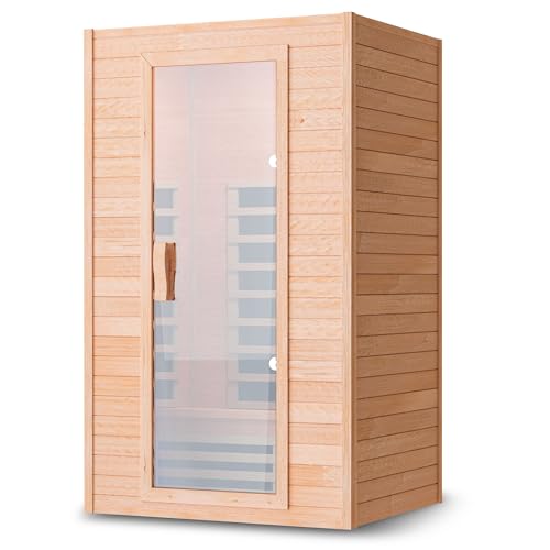 TO'GO 902GH Far Infrared Sauna for Home - 2 Person, Low EMF Heating Panel, Home Sauna 2 Person, Pre-Set Time and Temperature, Canadian Hemlock Wood Dry Sauna with Bluetooth - WoodArtSupply