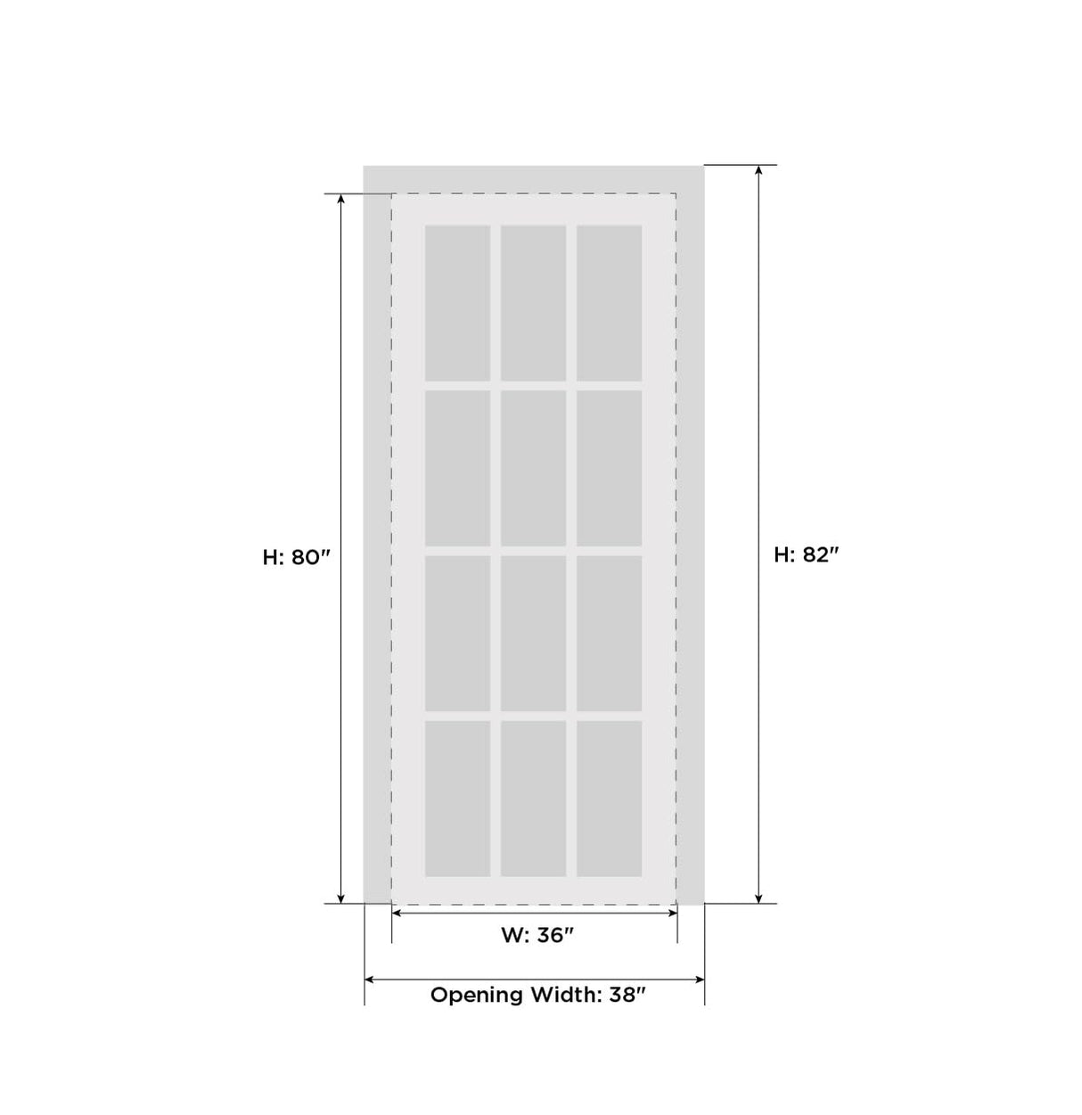 Solid French Door Opaque Glass 36 x 80 inches/Sete 6933 White Silk/Single Regular Panel Frame Handle/Bathroom Bedroom Modern Doors VDOMDOORS