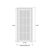 Solid French Door Opaque Glass 36 x 80 inches/Sete 6933 White Silk/Single Regular Panel Frame Handle/Bathroom Bedroom Modern Doors VDOMDOORS