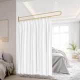 GSYUWIH U-Shaped Room Divider Curtains,Privacy Room Divider,Metal Support Wall Mounted Curtains,Blackout Ceiling Track Curtain with Hooks for Soundproofing for Beauty Salon Fitting Rooms Bedroom GSYUWIH