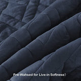 HORIMOTE HOME Quilt Set Queen Size Navy Blue, Classic Geometric Diamond Stitched Pattern, Ultra Soft Microfiber Lightweight Bedding Bedspread Coverlet for All Season with 1 Quilt 2 Pillow Shams HORIMOTE HOME