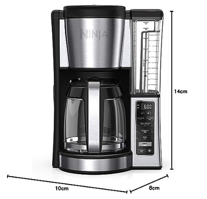 Ninja 12-Cup Programmable Coffee Brewer, 2 Brew Styles, Adjustable Warm Plate, 60oz Water Reservoir, Delay Brew - Black/Stainless Steel