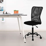 FDW Home Office Chair Mid Back Mesh Desk Chair Armless Computer Ergonomic Task Rolling Swivel Chair Back Support Adjustable Modern with Lumbar Support,Black FDW