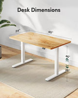 FEZIBO Electric Standing Desk Height Adjustable, 40 x 24 Inches Sit Stand up Desk, Home Office Computer Desk Rising Memory Presets (Light Rustic) FEZIBO