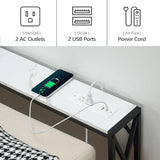 MAHANCRIS 39.4” Narrow Sofa Table with Charging Station, Skinny Console Table, Slim Entryway Hallway Couch Table, for Entrance, Foyer, Living Room, Hallway, Marble CTHM151E01 MAHANCRIS