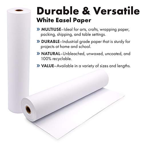 Durable Art Easel Paper Roll for Crafts, Drawing & Painting | Ideal for Kids Projects | 17.75 inches x 100 feet | by Paper Pros The Paper Factory LLC