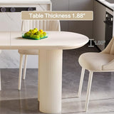 HOTICKME 55.11" Oval Dining Table for 4-6 People, Modern Kitchen Tables with Sturdy Legs, Dinner Tables with 1.88" Thick Tabletop, RectangularTables for Home, Office White HOTICKME