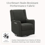 Delta Children Mercer Electronic Power Recliner and Swivel Glider with USB Port in LiveSmart Performance Fabric - Water Repellent & Stain Resistant, Dark Grey