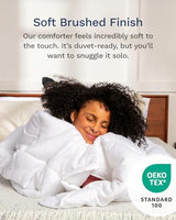 ViscoSoft Full Down Alternative Comforter – All Season Cooling Breathable Microfiber Duvet Insert, Soft Quilted Reversible Blanket, White ViscoSoft