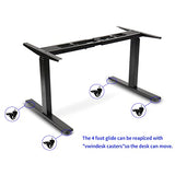 VWINDESK VJ201-S3 Electric Height Adjustable Sitting Standing Desk Frame Only/Sit Stand - Dual Motors 3 Segment Motorized Desk Base Only,Black VWINDESK