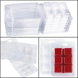 150 Packs Wax Melt Clamshells Molds, Clear Empty Plastic Cube Tray for Wickless Tarts Candles (Clear).