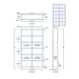 BOWERY HILL 84" Traditional Double Wide Wood Bookcase with Adjustable Shelves in Dry Oak Finish BOWERY HILL