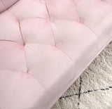 Modern Velvet Sofa Bed Futon with 2 Pillows,2-in 1 Convertible Sleeper Couch Bed,Folding Recliner Loveseat with Golden Metal Legs for Living Room Apartment Office (Light Pink) Anwick