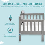 Dream On Me Portland 3 In 1 Convertible Toddler Bed in Steel Grey, Greenguard Gold Certified, JPMA Certified, Low To Floor Design, Non-Toxic Finish, Pinewood Browell