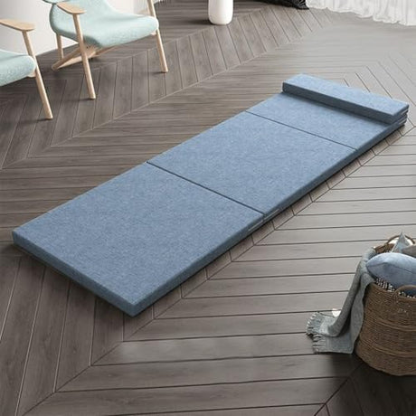 KCCRHIN Foldable Floor Mattress for Kids Tri-Fold Portable Futon Mattress Pad Floor Nap Mat for Sleeping Child Foldable Mattress Floor Bed Multi-Functional Floor Sleeping Mat for Office,71 * 24 * 2in KCCRHIN