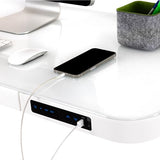 Seville Classics Airlift Electric Height Adjustable Desk with Tempered Glass Top, USB Charging Ergonomic Sit Stand Modern Home Office Workstation, Seville Classics