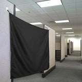 Pinkunn 40 x 48 Inch Office Cubicle Curtain with Stainless Steel Self Adhesive Hook Portable Privacy Door Partition Room Office Divider(Black) Pinkunn