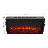 Real Flame Landscape Electric Firebox, Replaceable Fireplace Heater, Realistic Log and Flame Effect, Timer Real Flame