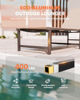 WOAJNQO Chaise Lounge Chair Outdoor,Aluminum Patio Lounge Chairs,Lounge Chairs with 5 Adjustable Backrest for Outside Beach Lawn and Backyard,Khaki