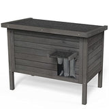 GDLF Outdoor Cat House Feral Cat Enclosure 100% Insulated All-Round Foam Weatherproof Solid Wood Large Size for Multiple Cats 34.5" L*21.5" W*27.2" H GDLF