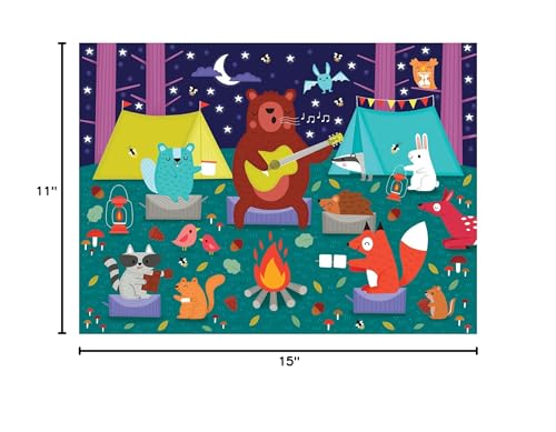 Campfire Friends Scratch and Sniff Puzzle from Mudpuppy - 60 Piece Jigsaw Puzzle with 6 Shaped Pieces, Features Colorful Illustrations, 3 Campfire Scents, Ages 4+ Mudpuppy