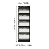 Madesa Pantry Storage Cabinet Armoire Closet with 2 Doors and 5 Utility Shelves 23" L Wooden Organization Unit for Bedroom, Office, Laundry Room, Kitchen, and Garage - Black Madesa