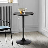 Bentley Adjustable Swivel Pub Table with Black Wood Finish and Metal Base Armen Living