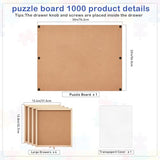 Qiqidog 1000 Pieces Puzzle Board with 4 Drawers and Cover, 22"x30" Wooden Jigsaw Puzzle Table for Adults, Portable Puzzle Organizer & Storage System, Birthday Gift for Mom (Small) Qiqidog