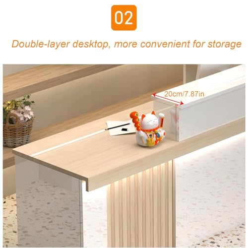 Modern L-Shaped Reception Desk, Front Office Reception Counter for Lobby, Office, SOHO, Retail Stores – Modern Peception Desk,Durable & Easy to Install Generic