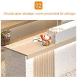 Modern L-Shaped Reception Desk, Front Office Reception Counter for Lobby, Office, SOHO, Retail Stores – Modern Peception Desk,Durable & Easy to Install Generic