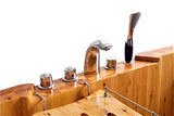 Alfi Brand AB1130 65" 2 Person Free Standing Cedar Wooden Bathtub with Fixtures & Headrests, Natural Wood ALFI brand