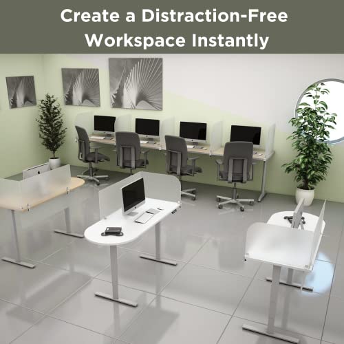 Desk Divider for Students and Desk Privacy Panel. Office Partitions and Ideal Cubicle Light Shield. Frosted Acrylic Clamp-on Desk Partition - 17” W x 18”H Divider VaRoom