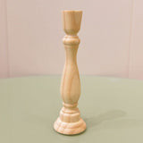 2Pcs Wooden Candlesticks Stand Candle Holder Chunky Rustic Shabby Chic Carved Pillar Church Wedding Decoration(7.87inch,Wood) HomeSoGood