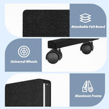 Room Divider Soundproof Privacy Panel with Wheels, 3 Panel Wall Divider (Aluminum Frame) for Room Partition, Folding Room Dividers Space Separation Office Cubicle Wall Divider Sound Proof Separator HOMSCREENER