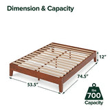 ZINUS Wen Deluxe Cherry Wood Platform Bed Frame - Sturdy, Stylish, No Box Spring Needed Zinus
