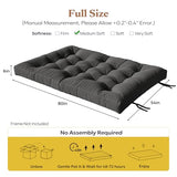 Furnify 6" Futon Mattress Full Size, Futons Couch Bed with Straps, Corduroy Fabric Floor Sofa Mattress for Adults, Foldable Mattress with Shredded Foam Filling (Frame Not Included), Grey Furnify