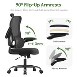 SOMEET Office Chair Ergonomic Desk Chair - Comfy Mesh High Back Office Chair with Lumbar Support Wheel Home Desk Office Chairs Flip up Armrest Executive Rolling Swivel Task Computer Chair Black Silver SOMEET