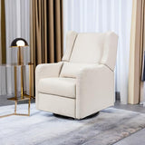Carter’s Arlo Glider Recliner Nursery Chair - Water & Stain Resistant Glider Rocking Chair for Nursery - GREENGUARD Gold, FSC & Certi-PUR US Certified - Cozy Cream Swivel Rocker Recliner Chair DaVinci