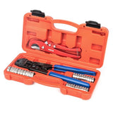 iCrimp PEX Clamp Tool Kit for 3/8-in, 1/2-in, 3/4-in, 1-in PEX Clamp Cinch & Removal, c/w 1/2''(20 Pack) and 3/4''(10 Pack) PEX Clamp Rings, PEX Tubing Cutter iCRIMP