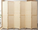 Duraspace 6 Panel Bamboo Room Divider, 5.6ft Tall Folding Privacy Screen for Room Separation and Portable Freestanding Wall Partition, Sturdy Double Hinge Folding Screen DURASPACE
