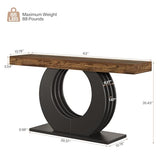 Tribesigns 63-Inch Console Sofa Table, Rustic Industrial Farmhouse Entryway Table, Narrow Long Couch Console Behind Sofa with Black Circle Base for Living Room Hallway, Rustic Brown Tribesigns
