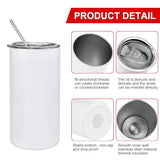 JYLJINGYULI 4 pack 12 oz Sublimation Tumblers Blanks, 12oz Sublimation Tumbler Cups Blank Bulk, Straight Skinny Insulated Cup Stainless Steel Water Bottle with Lid and Straw for Craft DIY JYLJINGYULI