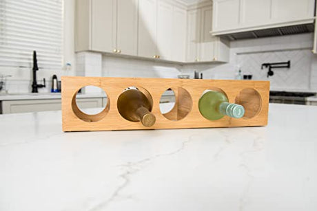 Lipper International 8305 Bamboo Wood Stackable 5-Bottle Wine Rack, 20-3/4" x 5-3/8" x 4-3/4" Lipper International