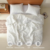Comfort Spaces White Twin Duvet Cover Set - 2 Pieces Breathable Dotted Weave Texture Duvet Sets, Modern Farmhouse Boho Duvet Cover & Sham, All Season Twin Bed Set, Twin/Twin XL White Comfort Spaces