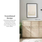 Walker Edison Alden Versatile 4 Door Framed-Storage-Sideboard, 62 Inch, Birch Walker Edison