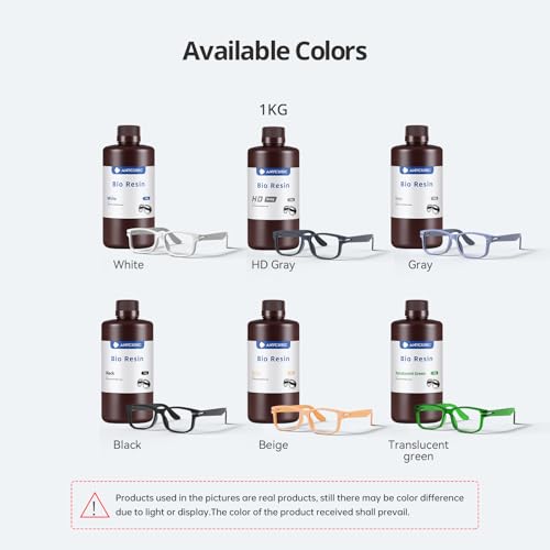 ANYCUBIC 3D Printer Resin, Odorless Standard Photopolymer Resin, High Precision and Low Viscosity, Fast UV-Curing ABS Like Resin for 8K/10K/14K LCD 3D Printing (HD Grey, 1kg) ANYCUBIC